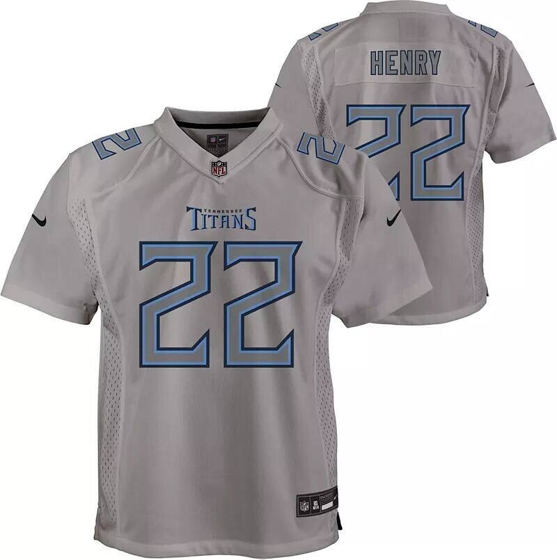 Nike Youth Tennessee Titans Деррик Генри # 22 Атмосфера Серая игровая майка
Nike Youth Tennessee Titans Деррик Генри # 22 Атмосфера Серая игровая майка