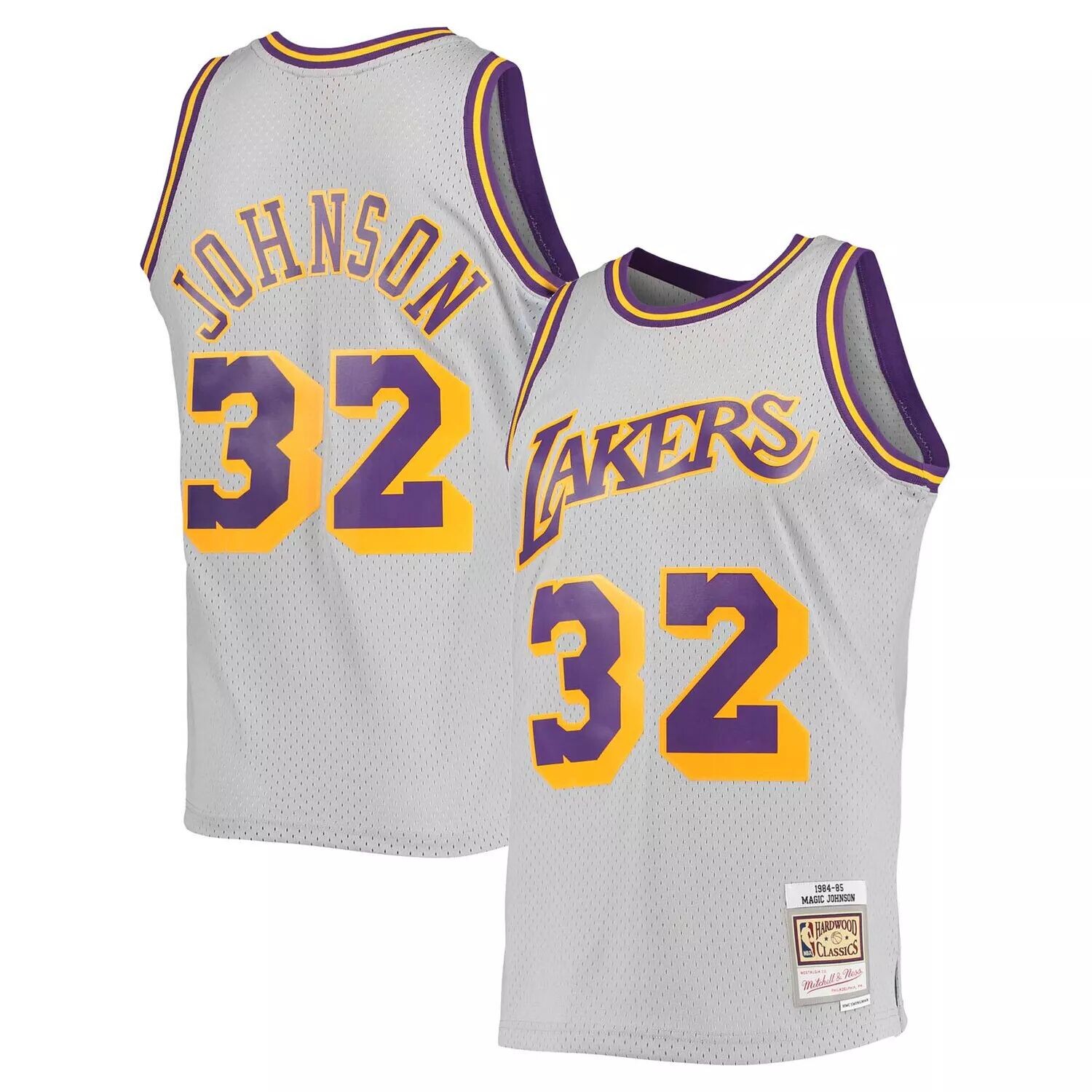 Мужская майка Mitchell & Ness Magic Johnson Grey Los Angeles Lakers 1984-85 Hardwood Classics Reload 2.0 Throwback Swingman
Мужская майка Mitchell & Ness Magic Johnson Grey Los Angeles Lakers 1984-85 Hardwood Classics Reload 2.0 Throwback Swingman