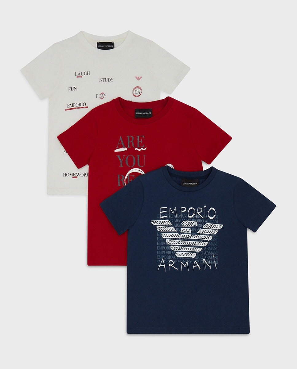 Комплект из трёх футболок для мальчиков с короткими рукавами и принтом Armani Exchange, мультиколор
Комплект из трёх футболок для мальчиков с короткими рукавами и принтом Armani Exchange, мультиколор