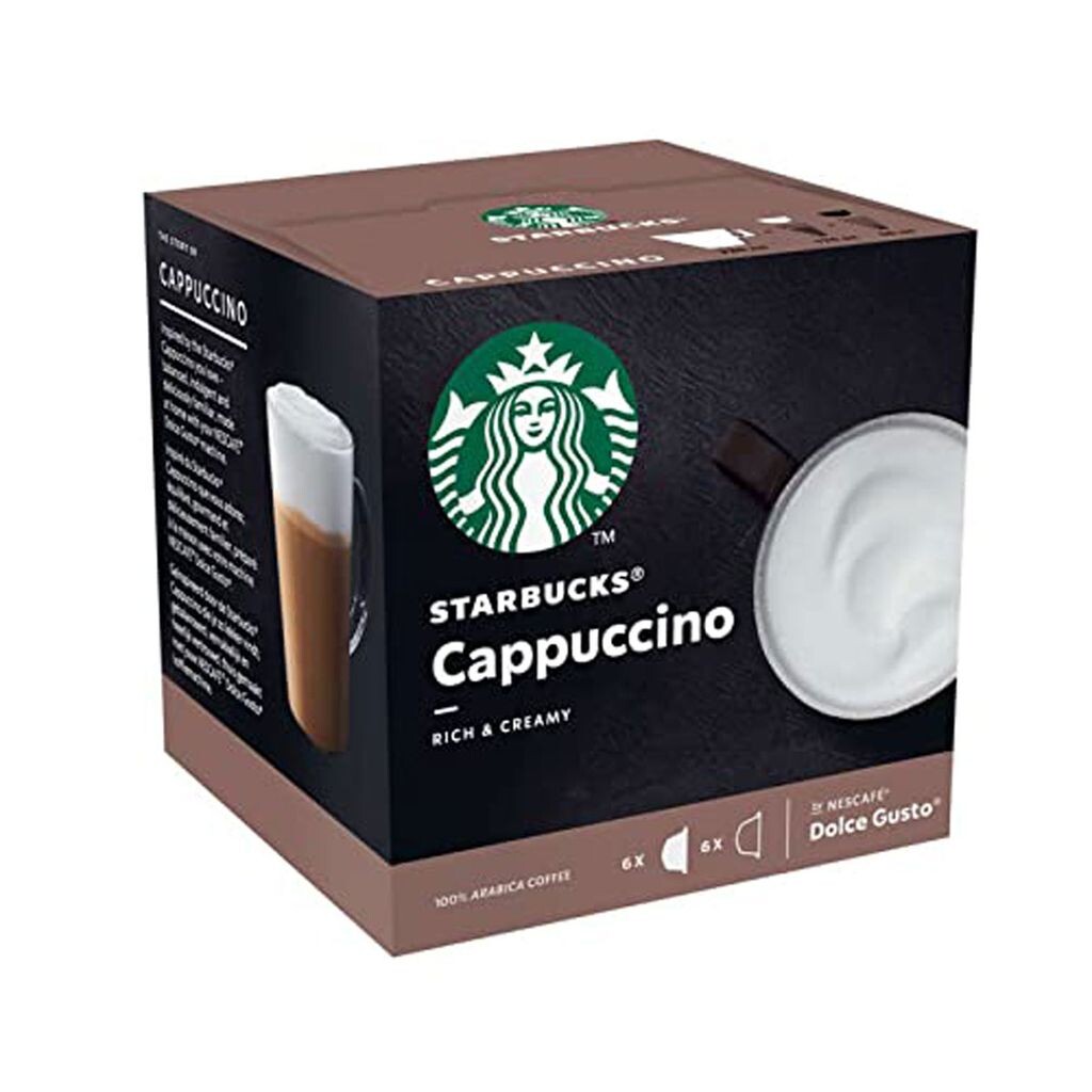 Starbucks Nescafe Dolce Gusto 12 капсул Капучино насыщенный и сливочный кофе Арабика 120г Nestlé
Starbucks Nescafe Dolce Gusto 12 капсул Капучино насыщенный и сливочный кофе Арабика 120г Nestlé