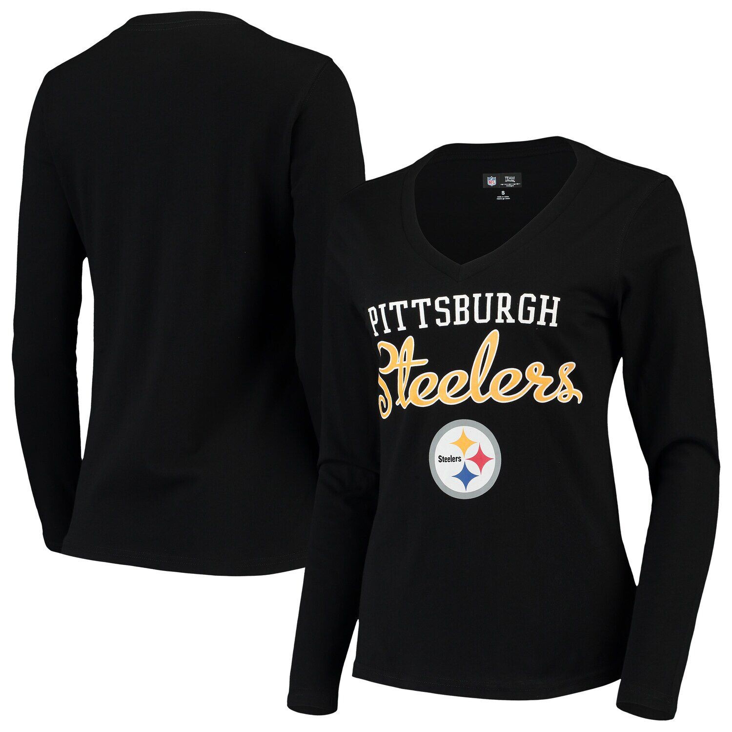 Женская черная футболка G-III 4Her by Carl Banks Pittsburgh Steelers Post Season с длинными рукавами и v-образным вырезом G-III, Черный
Женская черная футболка G-III 4Her by Carl Banks Pittsburgh Steelers Post Season с длинными рукавами и v-образным вырезом G-III, Черный