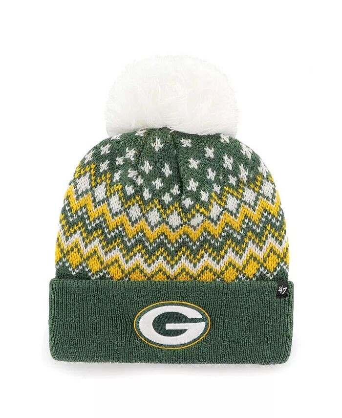 Женская зеленая вязаная шапка с манжетами и помпоном Green Bay Packers Elsa '47 Brand, зеленый
Женская зеленая вязаная шапка с манжетами и помпоном Green Bay Packers Elsa '47 Brand, зеленый