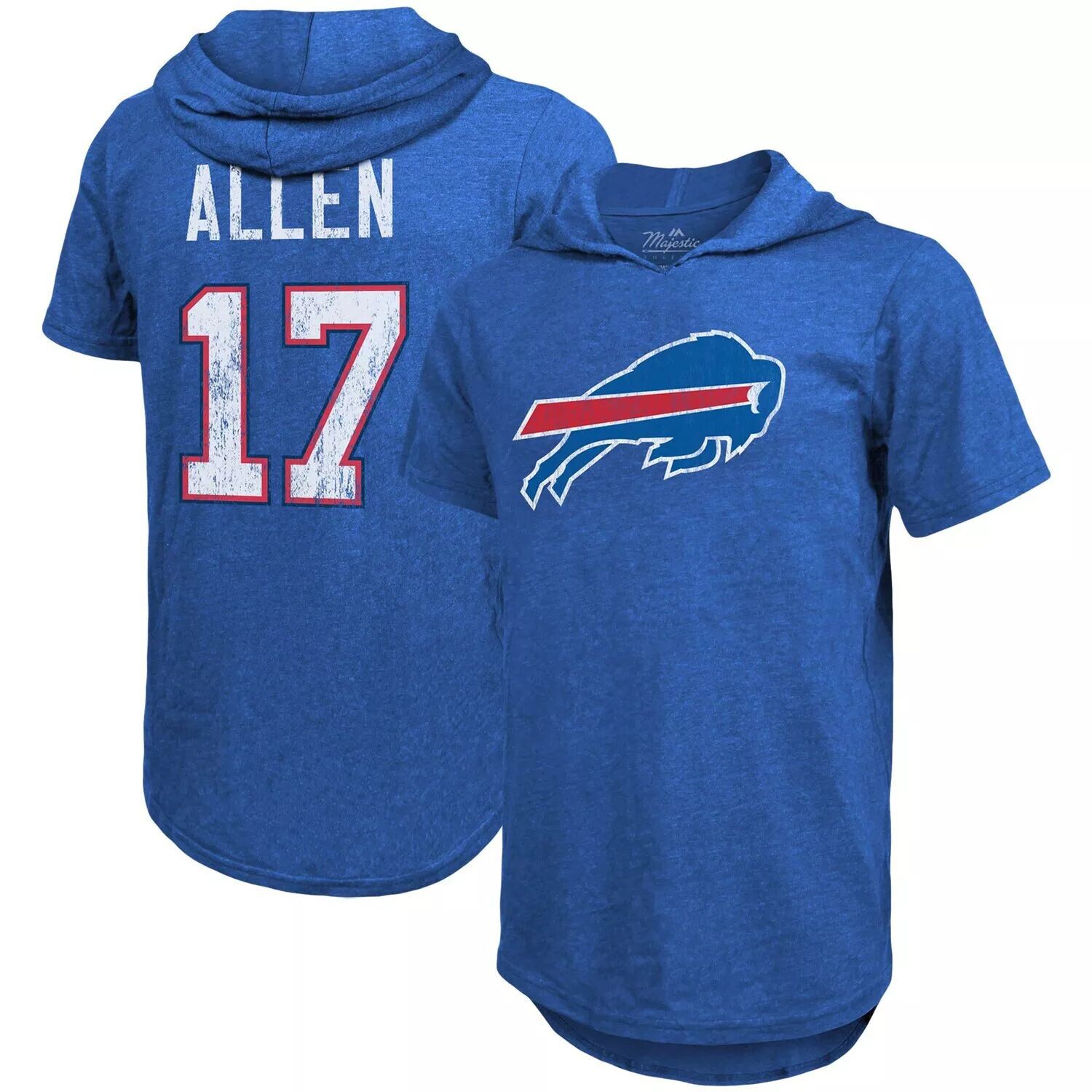 Мужская футболка Fanatics с логотипом Josh Allen Royal Buffalo Bills, имя и номер игрока, футболка с капюшоном из трех смесей Majestic
Мужская футболка Fanatics с логотипом Josh Allen Royal Buffalo Bills, имя и номер игрока, футболка с капюшоном из трех смесей Majestic