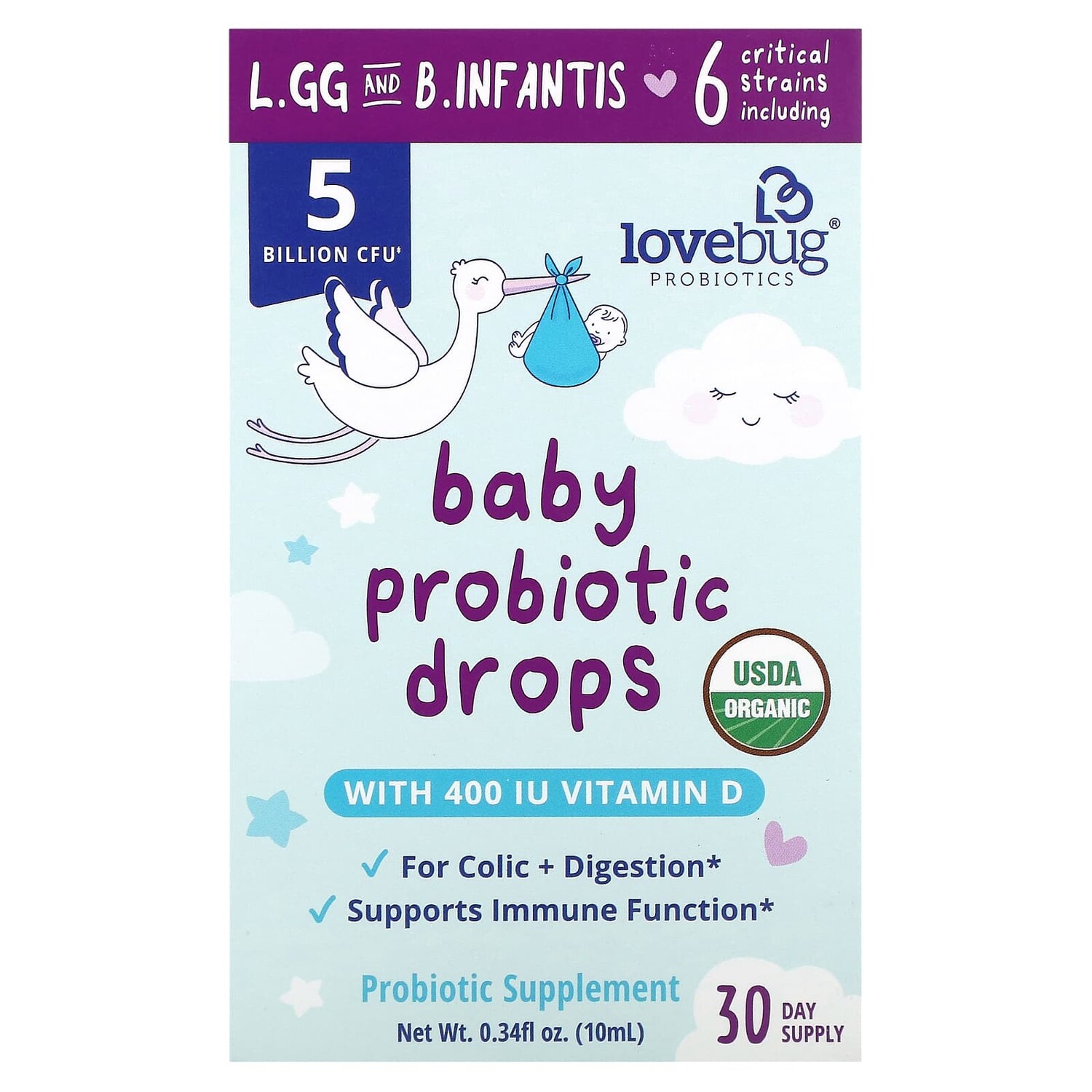 Пробиотик для детей, в жидкой форме, 5 млрд КОЕ, 10 мл (0,34 жидк. унции), LoveBug Probiotics
Пробиотик для детей, в жидкой форме, 5 млрд КОЕ, 10 мл (0,34 жидк. унции), LoveBug Probiotics