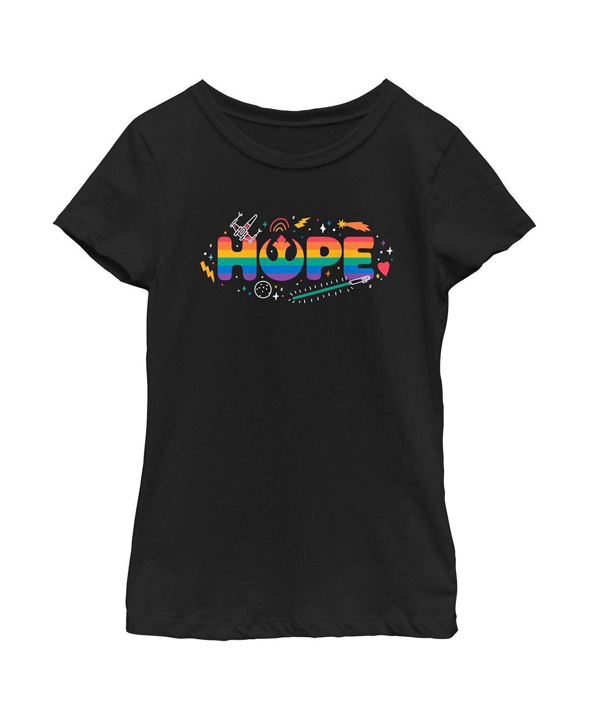 Детская футболка Star Wars Pride Rainbow Hope Rebel Alliance для девочек Disney Lucasfilm
Детская футболка Star Wars Pride Rainbow Hope Rebel Alliance для девочек Disney Lucasfilm