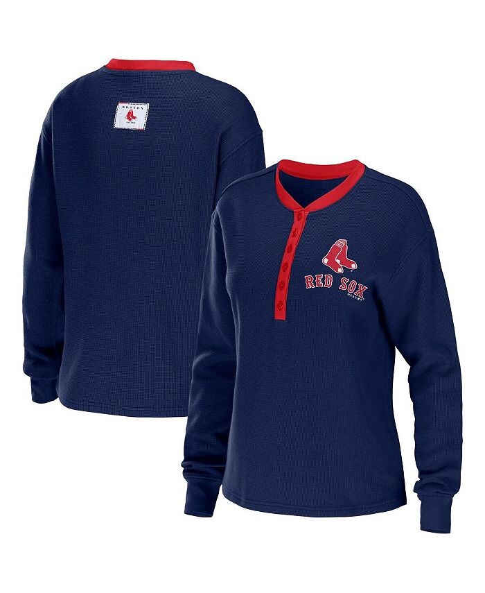 Женская темно-синяя футболка с длинным рукавом Boston Red Sox Waffle Henley WEAR by Erin Andrews, синий
Женская темно-синяя футболка с длинным рукавом Boston Red Sox Waffle Henley WEAR by Erin Andrews, синий