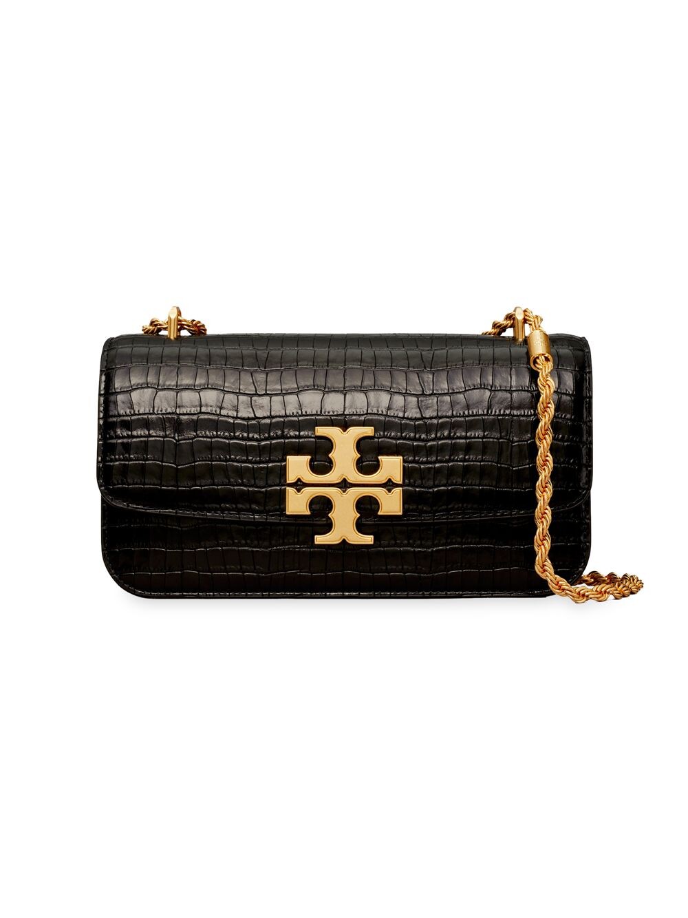 Кожаная сумка-трансформер Eleanor с тиснением под крокодила Tory Burch, черный
Кожаная сумка-трансформер Eleanor с тиснением под крокодила Tory Burch, черный