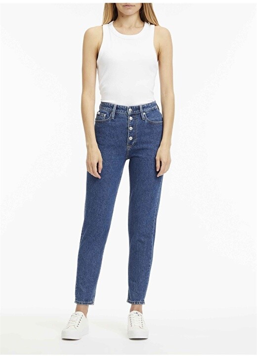 Синие женские джинсовые брюки стандартного кроя с высокой талией Mom fit Calvin Klein Jeans, Синий
Синие женские джинсовые брюки стандартного кроя с высокой талией Mom fit Calvin Klein Jeans, Синий