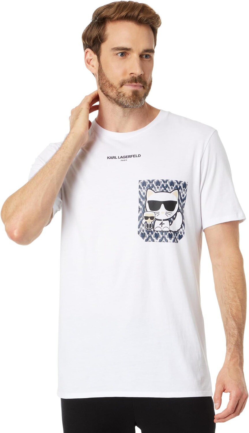 Футболка с искусственным карманом и принтом Choupette Karl Lagerfeld Paris, белый
Футболка с искусственным карманом и принтом Choupette Karl Lagerfeld Paris, белый
