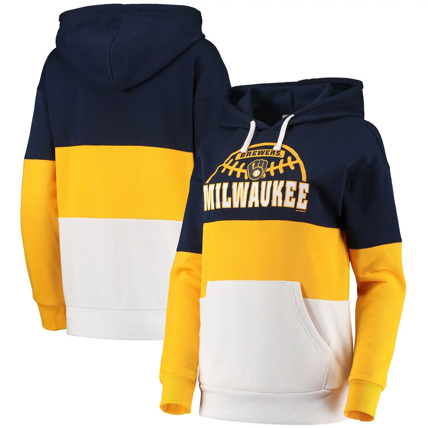 Женская толстовка с капюшоном G-III Sports by Carl Banks темно-синего/золотого цвета Milwaukee Brewers Block and Tackle Colorblock G-III
Женская толстовка с капюшоном G-III Sports by Carl Banks темно-синего/золотого цвета Milwaukee Brewers Block and Tackle Colorblock G-III