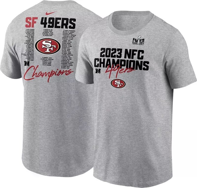 Мужская футболка Nike с составом команды NFC Conference Champions San Francisco 49ers 2024
Мужская футболка Nike с составом команды NFC Conference Champions San Francisco 49ers 2024