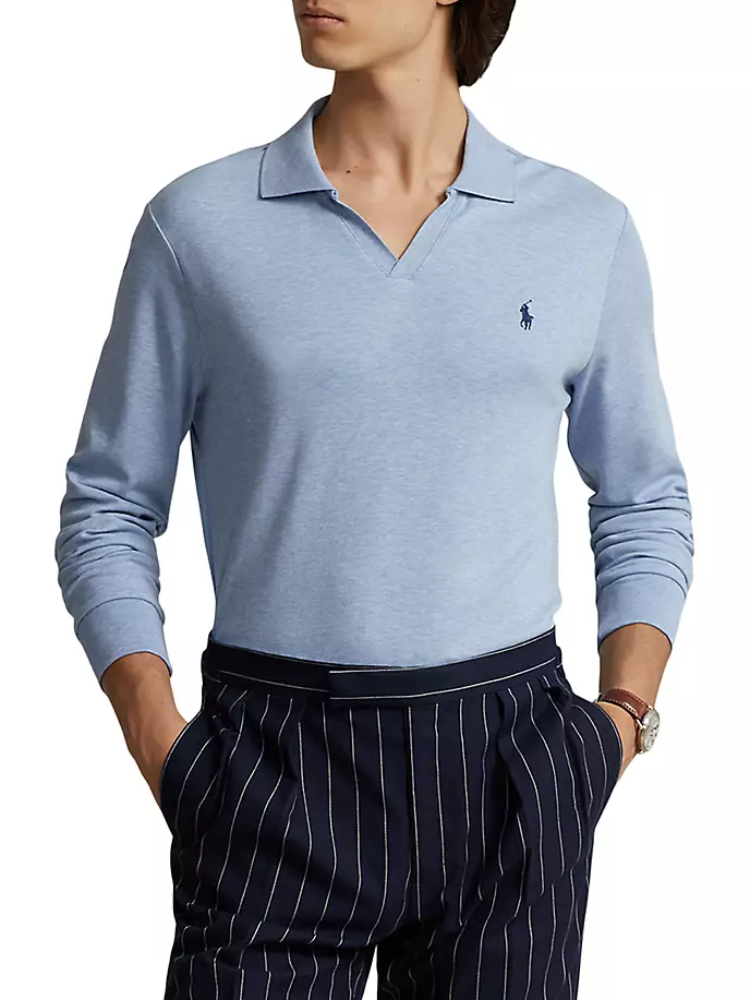 Хлопковая рубашка-поло с длинными рукавами интерлок Polo Ralph Lauren, синий
Хлопковая рубашка-поло с длинными рукавами интерлок Polo Ralph Lauren, синий