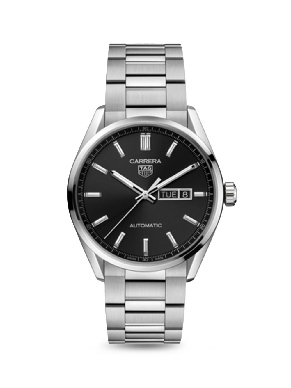Часы Carrera Day-Date из нержавеющей стали и черного циферблата с автоматическим браслетом 41 мм TAG Heuer, серебряный
Часы Carrera Day-Date из нержавеющей стали и черного циферблата с автоматическим браслетом 41 мм TAG Heuer, серебряный