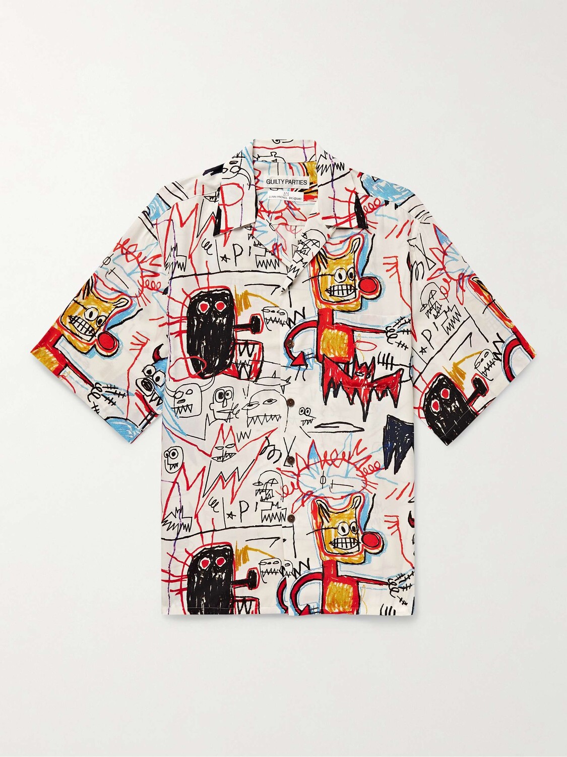 Jean Michel Basquiat Тканая рубашка с принтом и трансформируемым воротником WACKO MARIA, белый
Jean Michel Basquiat Тканая рубашка с принтом и трансформируемым воротником WACKO MARIA, белый