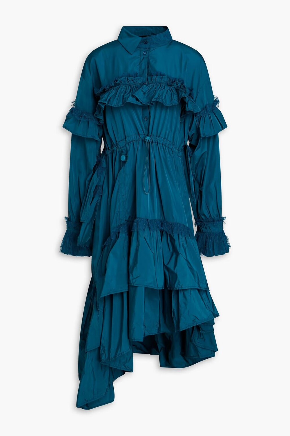 Платье-рубашка миди из тафты асимметричного кроя с оборками Redvalentino, цвет морской волны
Платье-рубашка миди из тафты асимметричного кроя с оборками Redvalentino, цвет морской волны