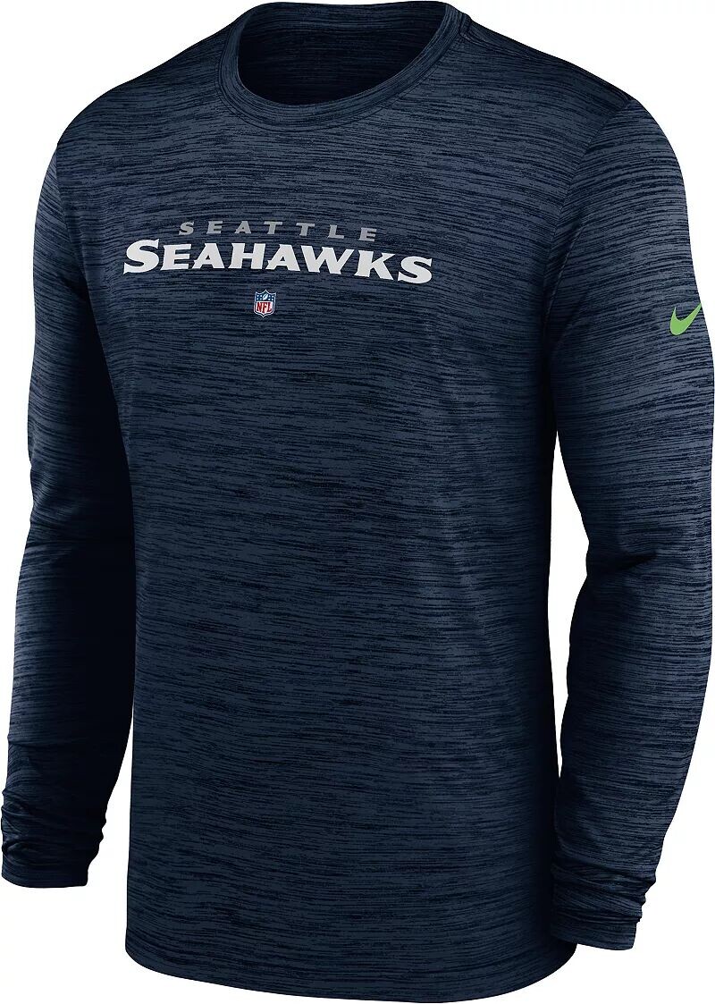Мужская темно-синяя футболка с длинным рукавом Nike Seattle Seahawks Sideline Velocity
Мужская темно-синяя футболка с длинным рукавом Nike Seattle Seahawks Sideline Velocity