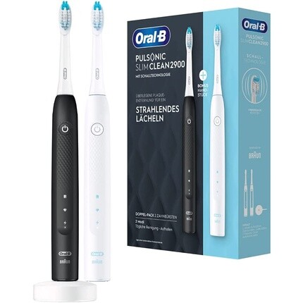 Электрическая звуковая зубная щетка Oral-B Pulsonic Slim Clean 2900 с 2 сменными щетками, черный/белый, Oral B
Электрическая звуковая зубная щетка Oral-B Pulsonic Slim Clean 2900 с 2 сменными щетками, черный/белый, Oral B