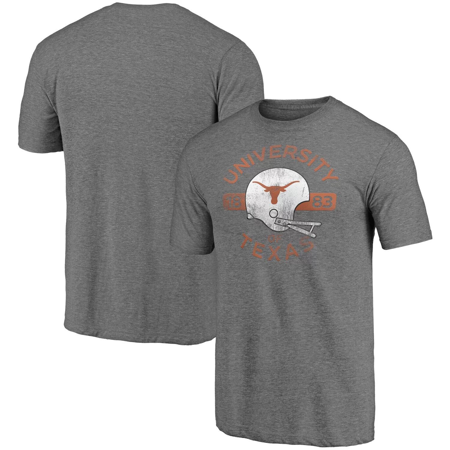 Мужская футболка с фирменным принтом серого цвета Texas Longhorns Throwback Helmet Tri-Blend Fanatics, Серый
Мужская футболка с фирменным принтом серого цвета Texas Longhorns Throwback Helmet Tri-Blend Fanatics, Серый
