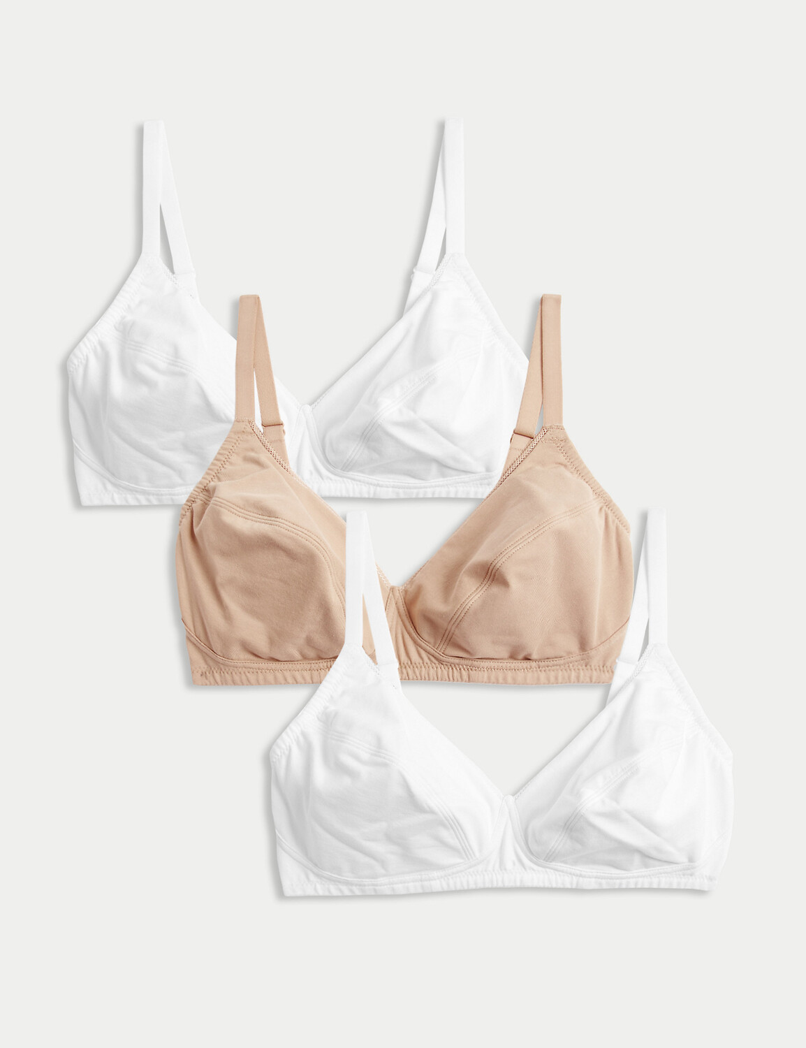 Хлопковые бюстгальтеры с полной чашкой без косточек, 3 шт., A-E Marks & Spencer, белый микс
Хлопковые бюстгальтеры с полной чашкой без косточек, 3 шт., A-E Marks & Spencer, белый микс