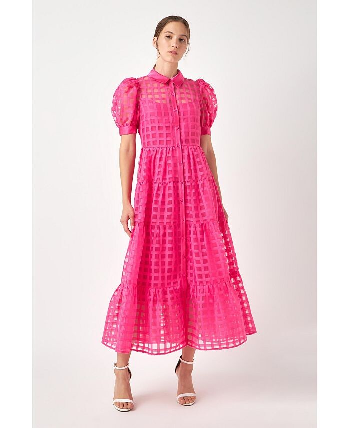 Женское многоярусное платье макси из органзы в сетку English Factory, цвет Fuchsia
Женское многоярусное платье макси из органзы в сетку English Factory, цвет Fuchsia