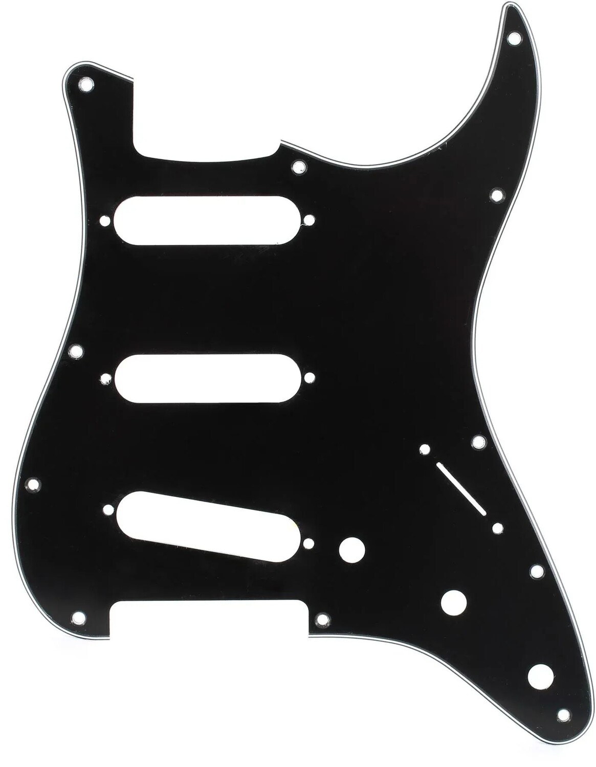 Накладка Stratocaster S/S/S с 11 отверстиями в современном стиле — черная, 3-слойная
Накладка Stratocaster S/S/S с 11 отверстиями в современном стиле — черная, 3-слойная