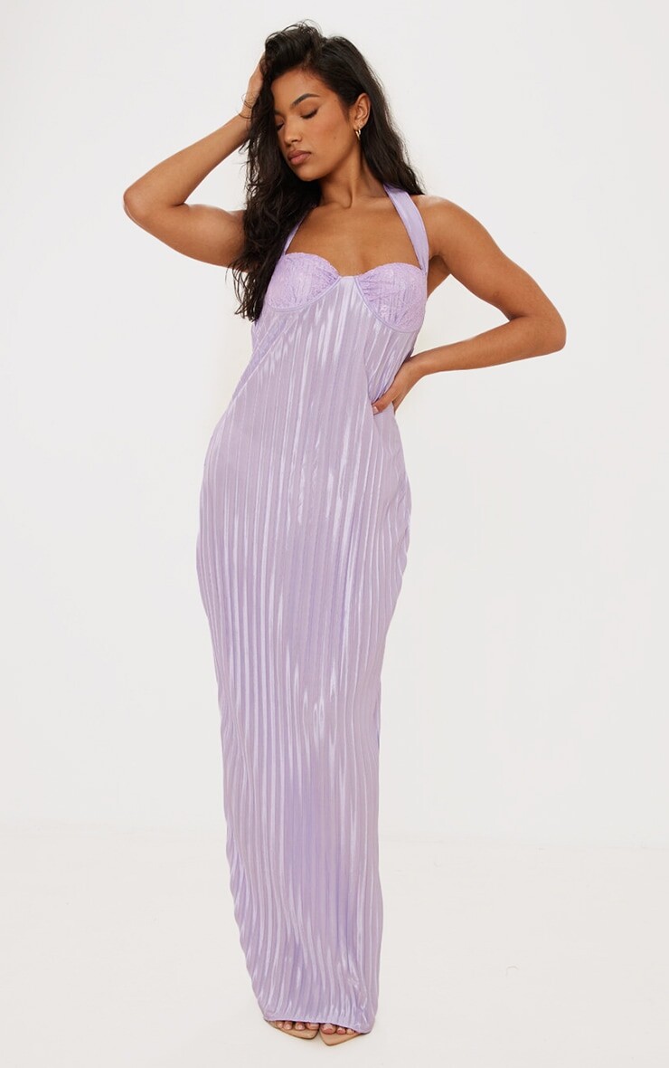 PrettyLittleThing Сиреневое платье макси с широкими плиссированными кружевными чашками, Фиолетовый
PrettyLittleThing Сиреневое платье макси с широкими плиссированными кружевными чашками, Фиолетовый