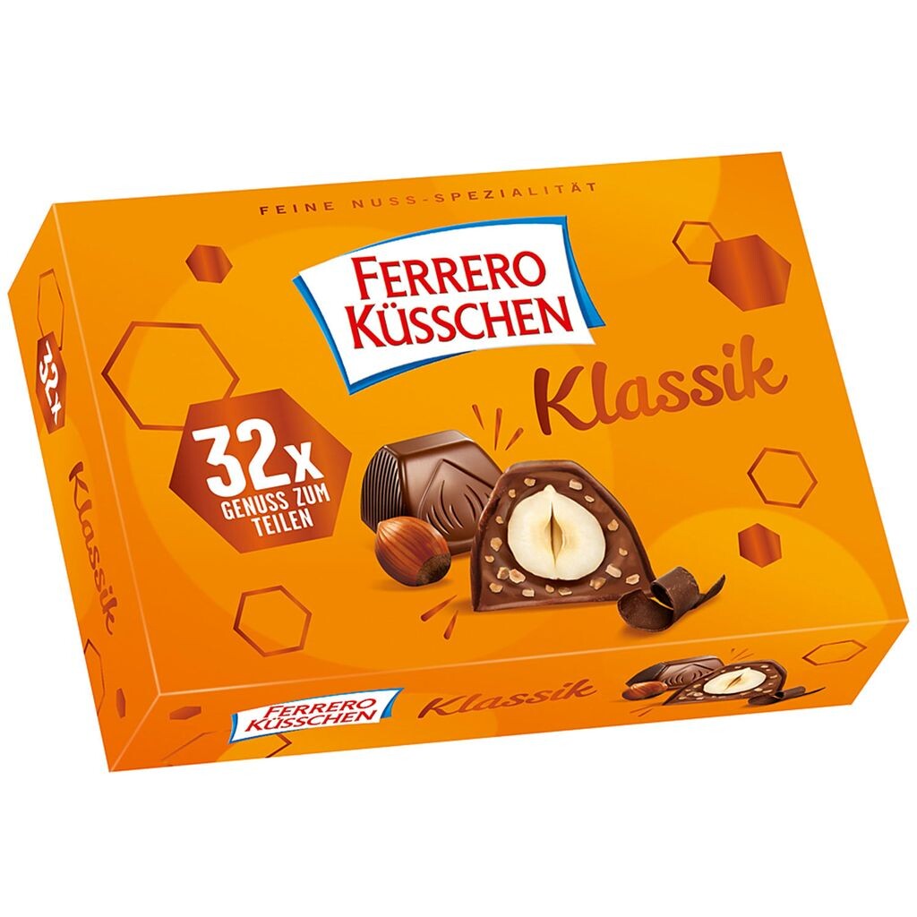 Ferrero Kisses Classic с 32 шоколадными конфетами в индивидуальной упаковке, 284 г
Ferrero Kisses Classic с 32 шоколадными конфетами в индивидуальной упаковке, 284 г