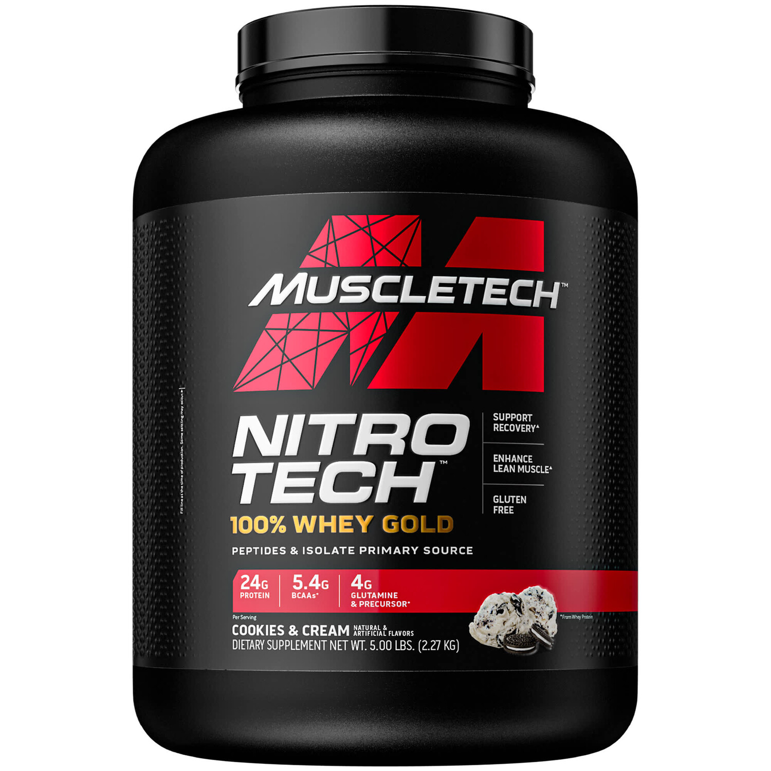 Nitro Tech, 100% Whey Gold, сывороточный протеин, печенье с кремом, 2,27 кг (5 фунтов), MuscleTech
Nitro Tech, 100% Whey Gold, сывороточный протеин, печенье с кремом, 2,27 кг (5 фунтов), MuscleTech