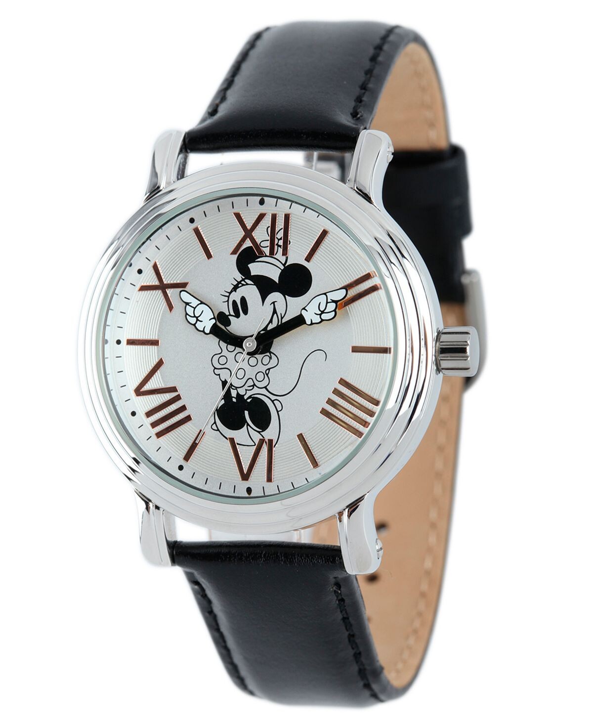 Женские блестящие серебряные винтажные часы из сплава Disney Minnie Mouse ewatchfactory, черный
Женские блестящие серебряные винтажные часы из сплава Disney Minnie Mouse ewatchfactory, черный