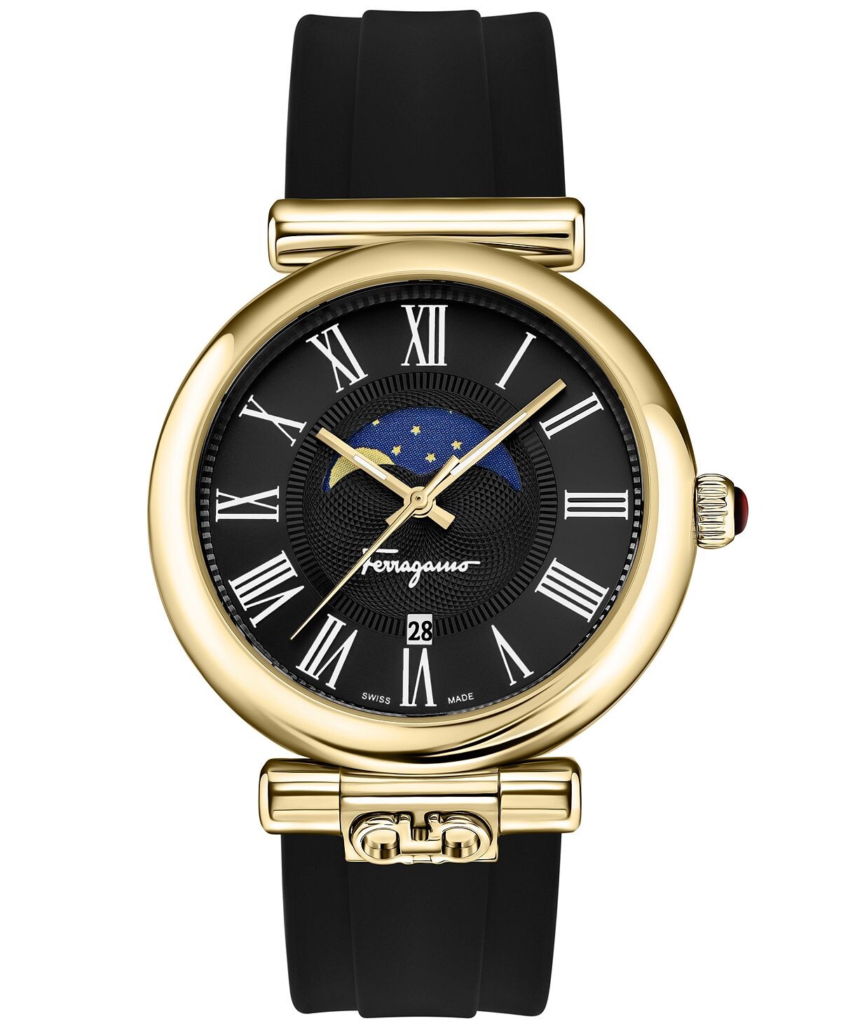 Мужские швейцарские часы Ora Moonphase с черным силиконовым ремешком, 40 мм Salvatore Ferragamo
Мужские швейцарские часы Ora Moonphase с черным силиконовым ремешком, 40 мм Salvatore Ferragamo