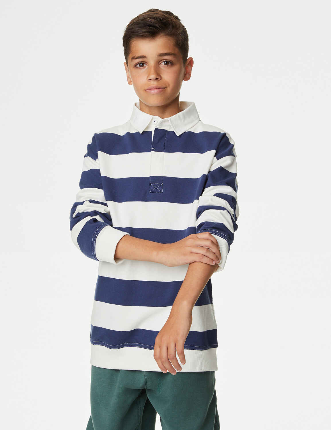 Рубашка для регби в полоску из чистого хлопка (6–16 лет) Marks & Spencer, синий микс
Рубашка для регби в полоску из чистого хлопка (6–16 лет) Marks & Spencer, синий микс