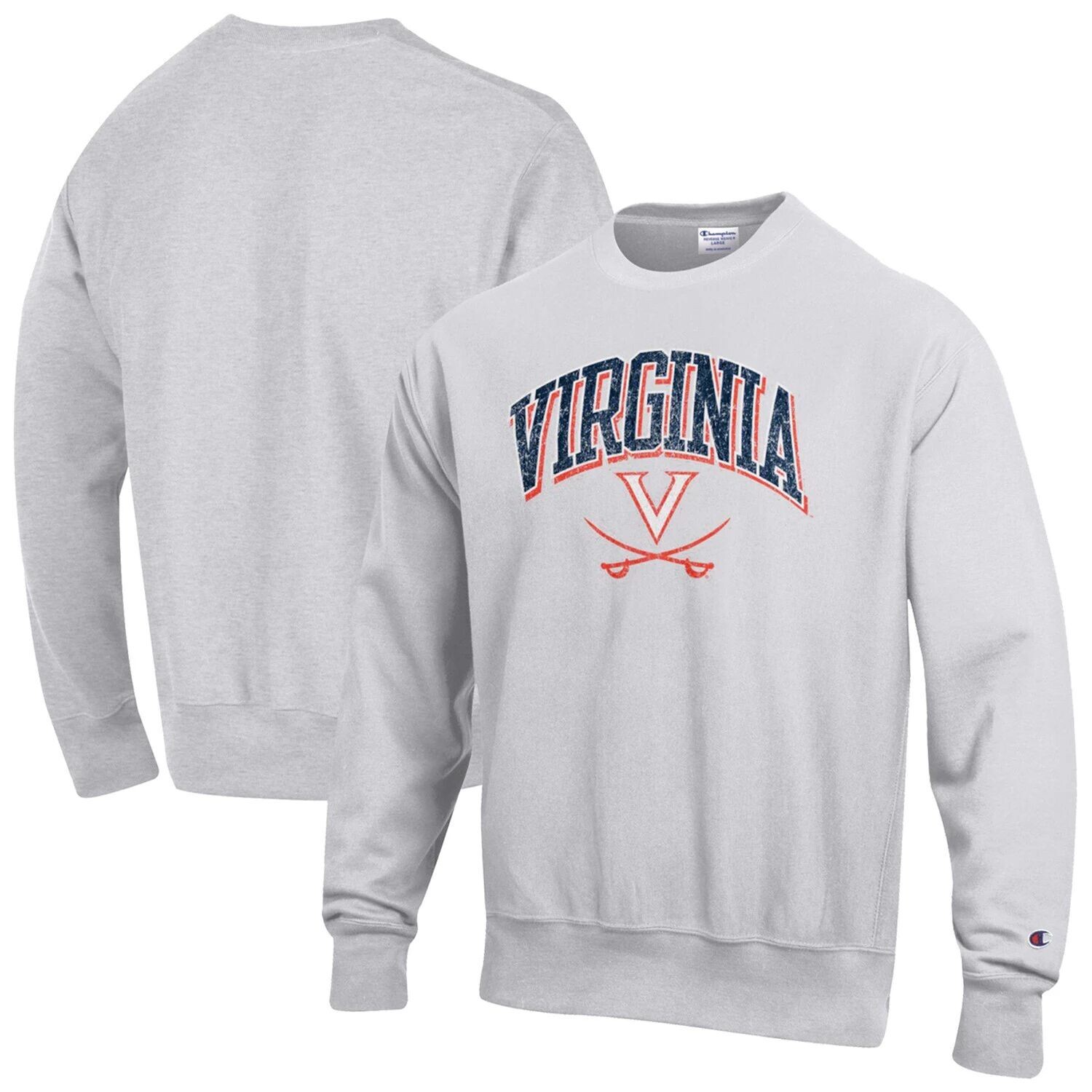 Мужской серый пуловер с логотипом Virginia Cavaliers обратного переплетения с аркой и логотипом Champion
Мужской серый пуловер с логотипом Virginia Cavaliers обратного переплетения с аркой и логотипом Champion