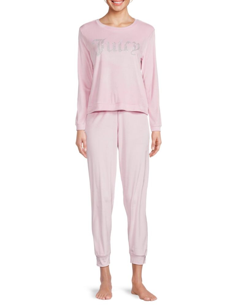 Пижамный комплект из двух предметов: топ и брюки с логотипом Juicy Couture, розовый
Пижамный комплект из двух предметов: топ и брюки с логотипом Juicy Couture, розовый
