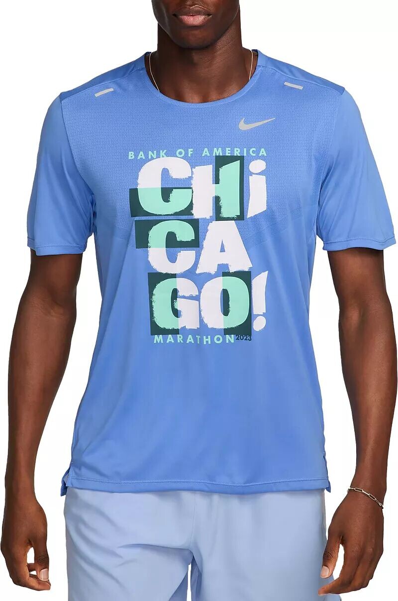 Мужская беговая футболка с короткими рукавами Nike Dri-FIT Rise 365 Chicago Marathon
Мужская беговая футболка с короткими рукавами Nike Dri-FIT Rise 365 Chicago Marathon