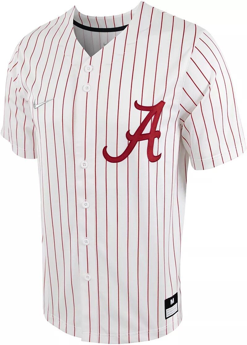 Реплика мужского бейсбольного Джерси в тонкую полоску Nike Alabama Crimson Tide белого цвета с пуговицами
Реплика мужского бейсбольного Джерси в тонкую полоску Nike Alabama Crimson Tide белого цвета с пуговицами