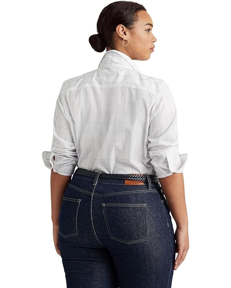 Рубашка LAUREN Ralph Lauren Plus Size Windowpane Cotton Broadcloth Shirt, цвет White/Blue
Рубашка LAUREN Ralph Lauren Plus Size Windowpane Cotton Broadcloth Shirt, цвет White/Blue