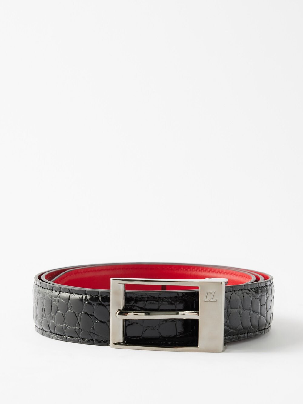 Ремень bizebelt из кожи с тиснением под кожу крокодила Christian Louboutin, черный
Ремень bizebelt из кожи с тиснением под кожу крокодила Christian Louboutin, черный