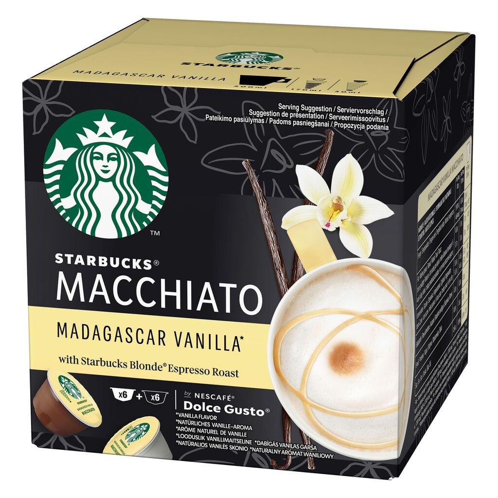 Nescafé Dolce Gusto Starbucks Vanilla Latte Macchiato, кофе с молоком, кофейная капсула, жареный кофе, 6 порций
Nescafé Dolce Gusto Starbucks Vanilla Latte Macchiato, кофе с молоком, кофейная капсула, жареный кофе, 6 порций