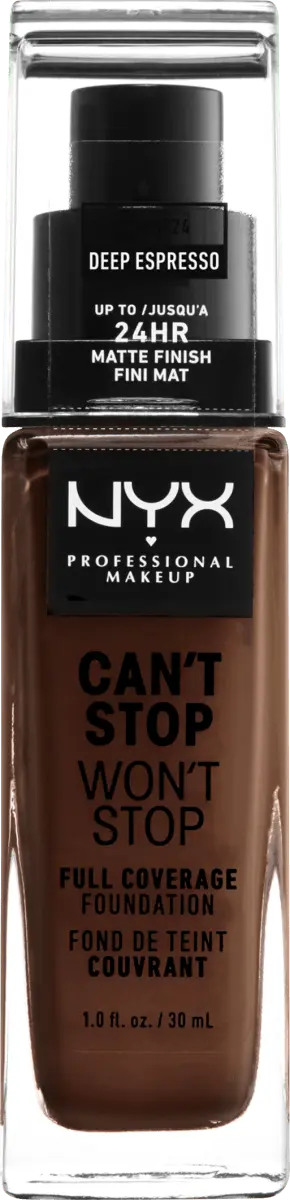 Тональный крем Can't Stop Won't Stop 24-Hour Deep Espresso 24 30 мл NYX PROFESSIONAL MAKEUP
Тональный крем Can't Stop Won't Stop 24-Hour Deep Espresso 24 30 мл NYX PROFESSIONAL MAKEUP