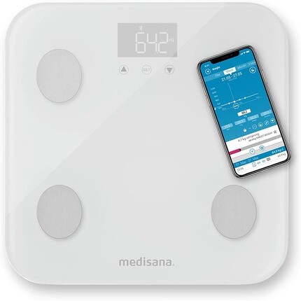 Весы Medisana BS 600 для анализа тела весом до 180 кг с Wi-Fi или Bluetooth — измеряют жировые отложения, воду в организме, мышечную массу и массу костей с помощью приложения VitaDock+
Весы Medisana BS 600 для анализа тела весом до 180 кг с Wi-Fi или Bluetooth — измеряют жировые отложения, воду в организме, мышечную массу и массу костей с помощью приложения VitaDock+