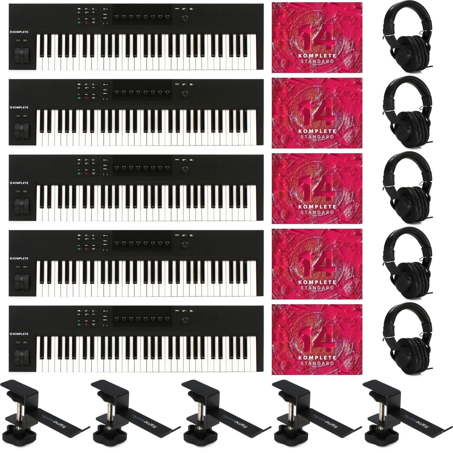 Интеллектуальный контроллер клавиатуры Native Instruments Komplete Kontrol A61 и стандартный комплект для учебной лаборатории
Интеллектуальный контроллер клавиатуры Native Instruments Komplete Kontrol A61 и стандартный комплект для учебной лаборатории