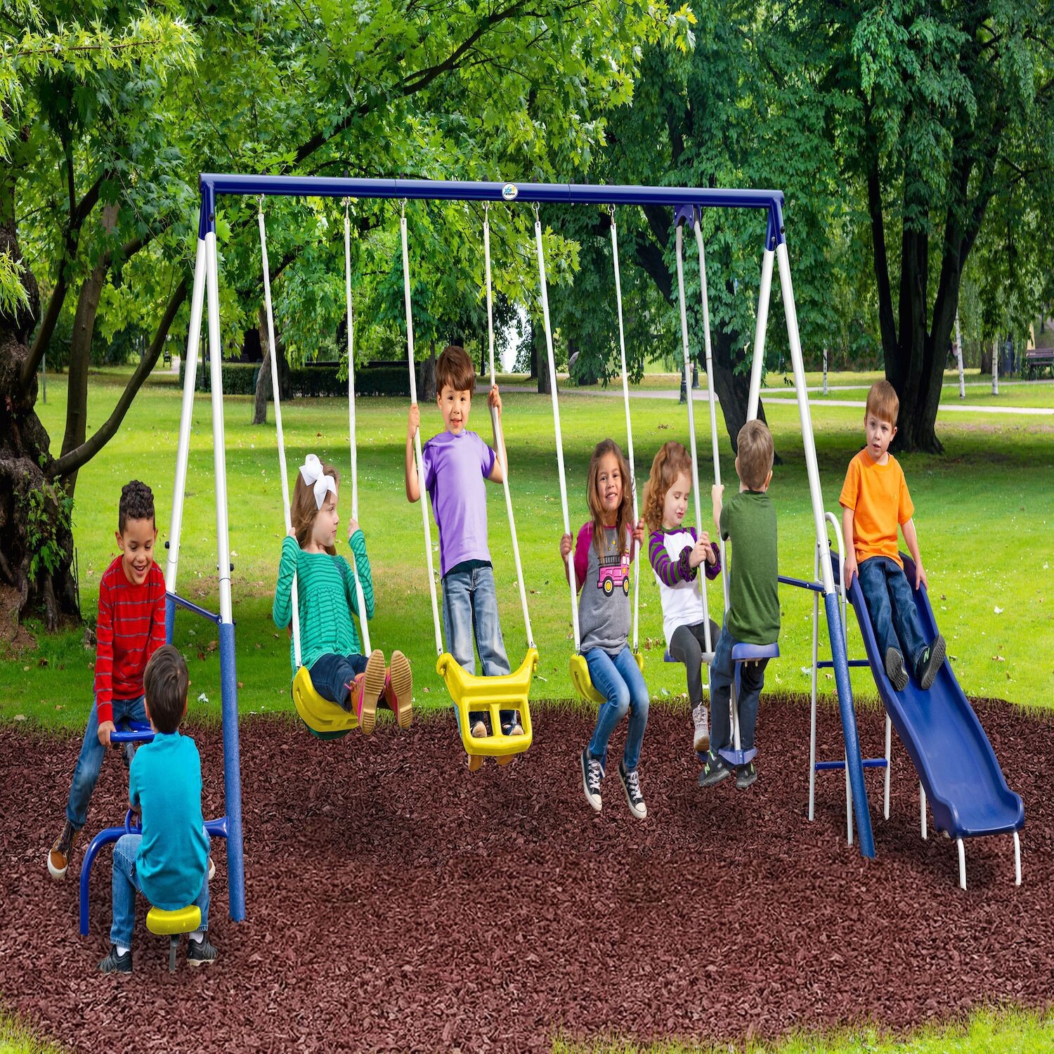 XDP Recreation Playground Galore Набор уличных качелей с планером, 3 качелями и горкой XDP Recreation
XDP Recreation Playground Galore Набор уличных качелей с планером, 3 качелями и горкой XDP Recreation