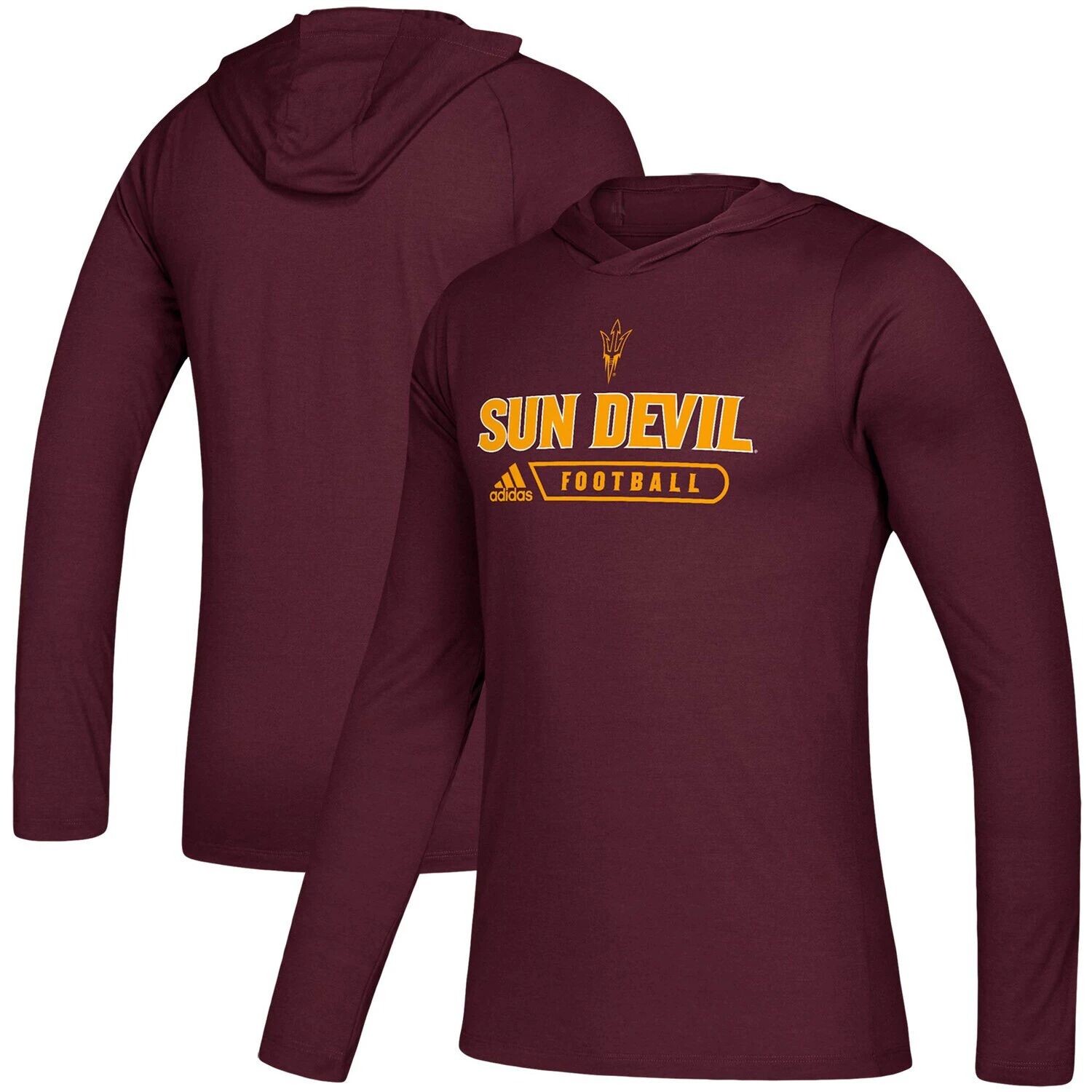 Мужская темно-бордовая футболка с длинным рукавом с капюшоном Arizona State Sun Devils Sideline AEROREADY adidas, Красный
Мужская темно-бордовая футболка с длинным рукавом с капюшоном Arizona State Sun Devils Sideline AEROREADY adidas, Красный