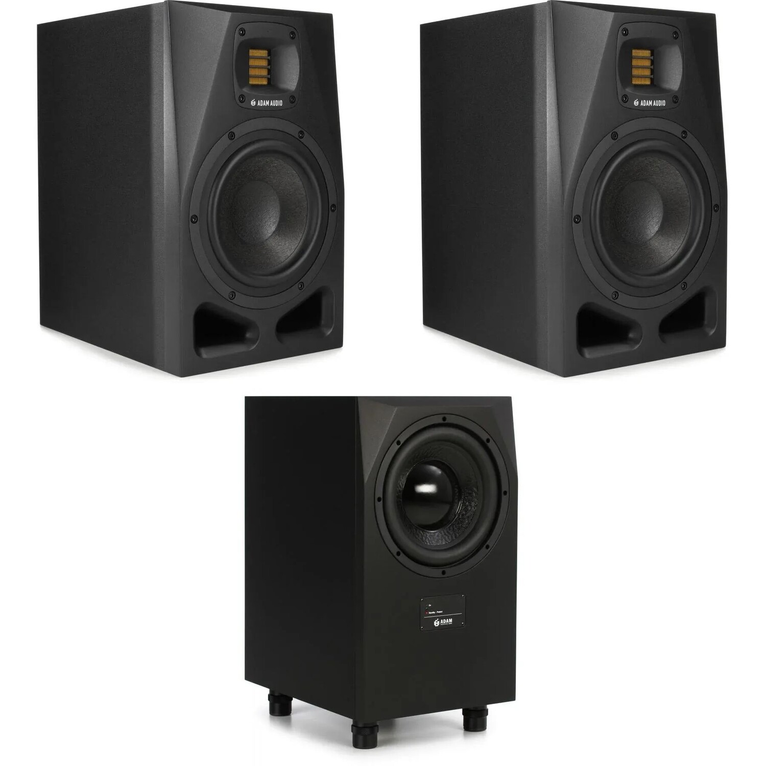 Пара 7-дюймовых активных студийных мониторов ADAM Audio A7V с активным студийным сабвуфером Sub10 Mk2 10 дюймов
Пара 7-дюймовых активных студийных мониторов ADAM Audio A7V с активным студийным сабвуфером Sub10 Mk2 10 дюймов