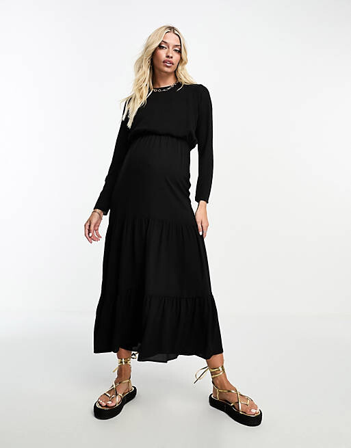 Черное ярусное платье миди с кулиской на талии ASOS DESIGN Maternity для кормящих мам
Черное ярусное платье миди с кулиской на талии ASOS DESIGN Maternity для кормящих мам