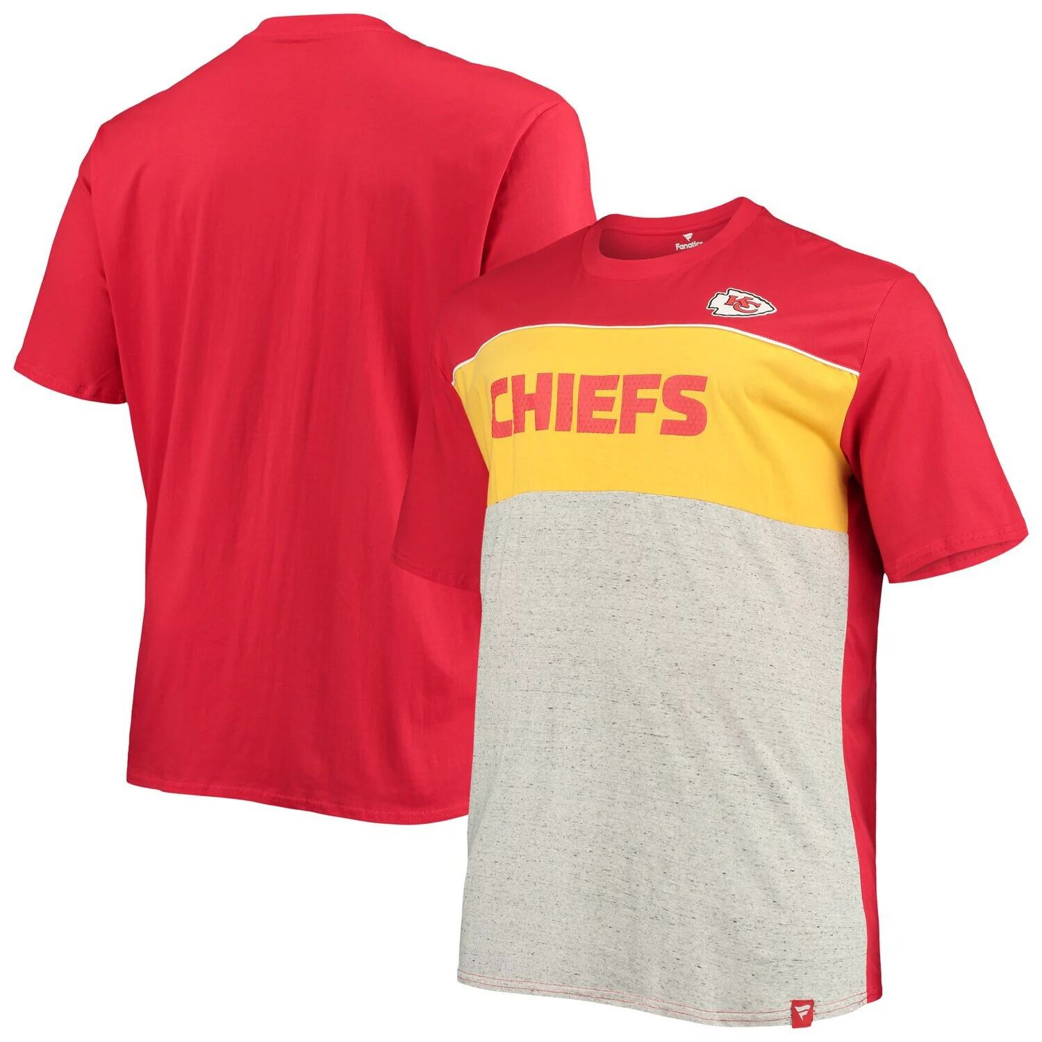 Мужская фирменная красная/серая футболка с цветными блоками Kansas City Chiefs Big & Tall Fanatics, Красный
Мужская фирменная красная/серая футболка с цветными блоками Kansas City Chiefs Big & Tall Fanatics, Красный