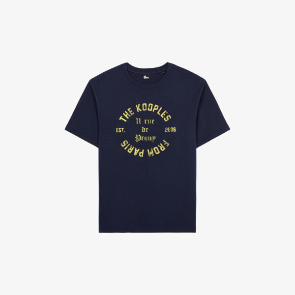 Хлопковая футболка свободного кроя с графическим принтом The Kooples, темно-синий
Хлопковая футболка свободного кроя с графическим принтом The Kooples, темно-синий