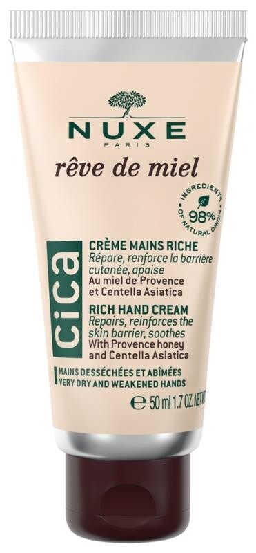 Nuxe Reve De Miel Cica Насыщенный крем для рук Cica Интенсивный крем для рук 50 мл
Nuxe Reve De Miel Cica Насыщенный крем для рук Cica Интенсивный крем для рук 50 мл