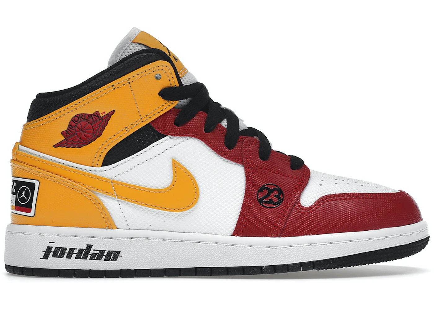 Кроссовки подростковые Nike Air Jordan 1 Mid SE Motorsports, белый/ красный / желтый
Кроссовки подростковые Nike Air Jordan 1 Mid SE Motorsports, белый/ красный / желтый
