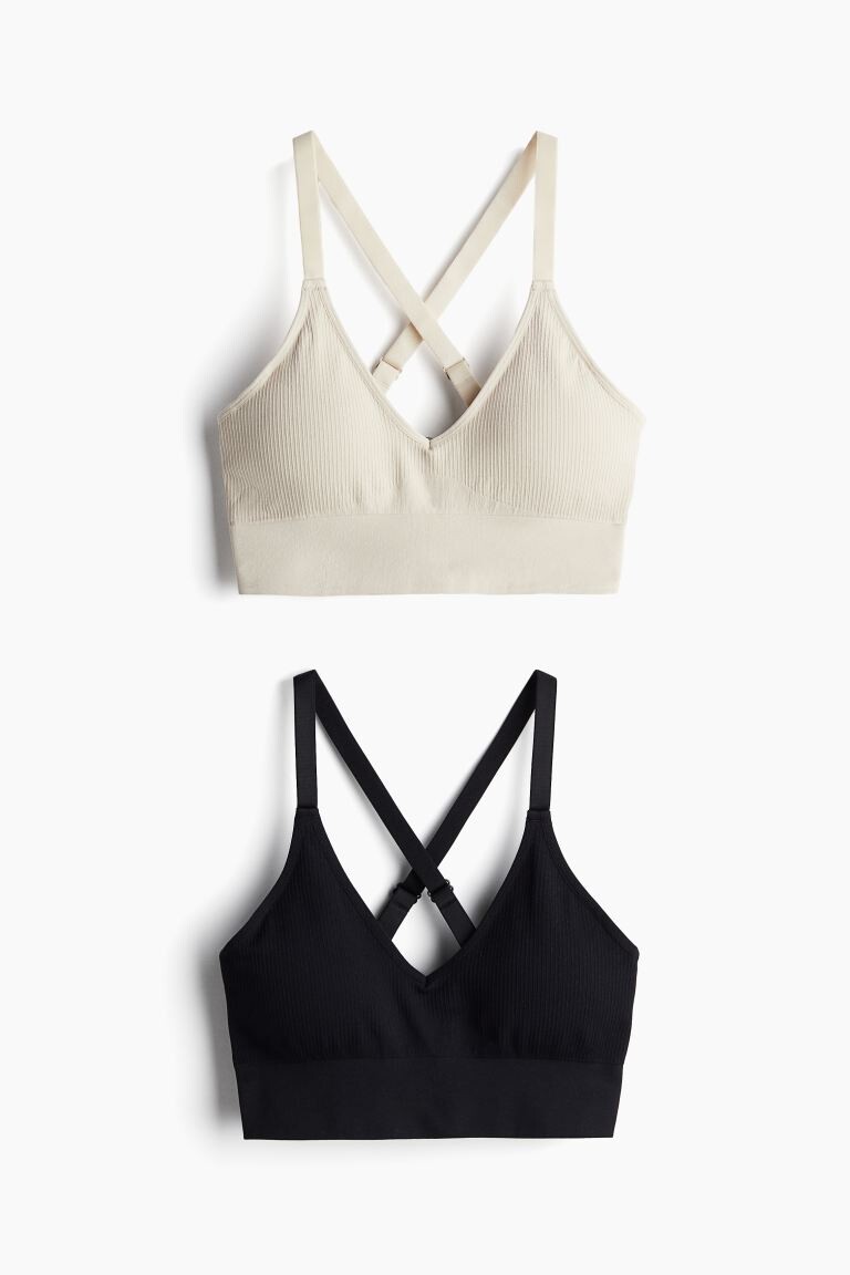 Набор из 2 спортивных бюстгальтеров drymove средней поддержки H&M, бежевый
Набор из 2 спортивных бюстгальтеров drymove средней поддержки H&M, бежевый
